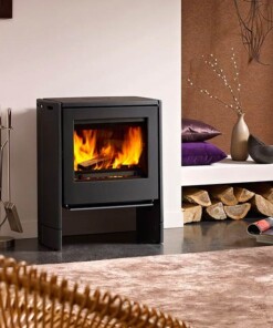 Poêle à bois Saey Scope XL dans un salon